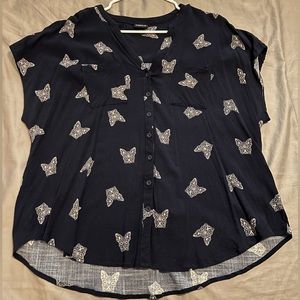 Torrid French Bulldog/Boston Terrier Blouse